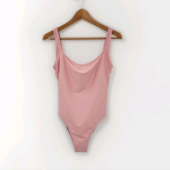 Madewell New One Piece Petal Pink Swimsuit Women's Small Square Back Minimalist - Picture 1 of 16